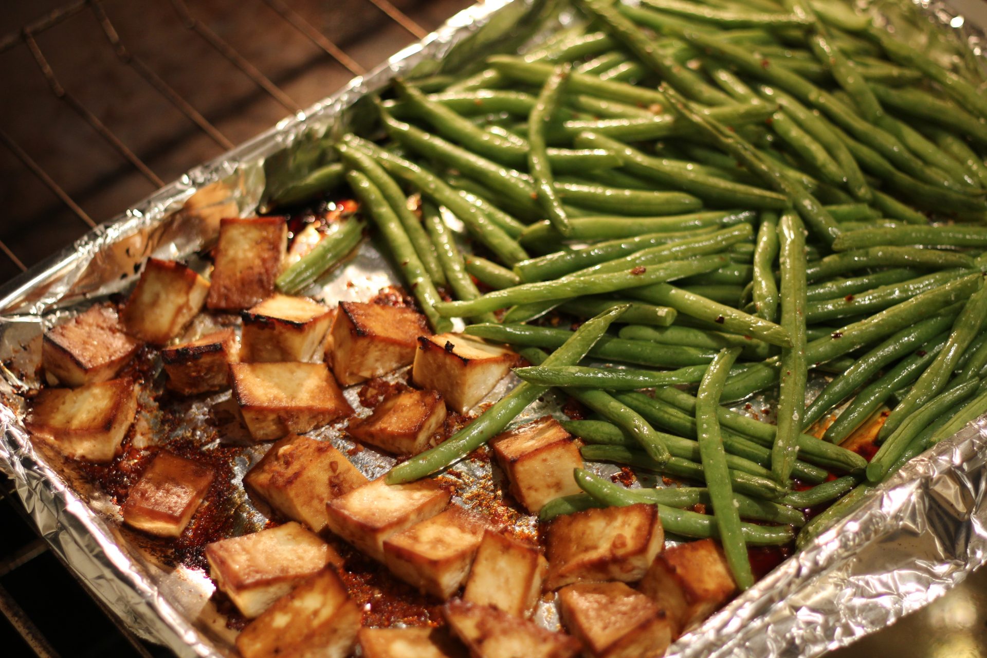 Sheet Pan Honey(Agave)Sesame Tofu and Green Beans Lisa and Frances Cook
